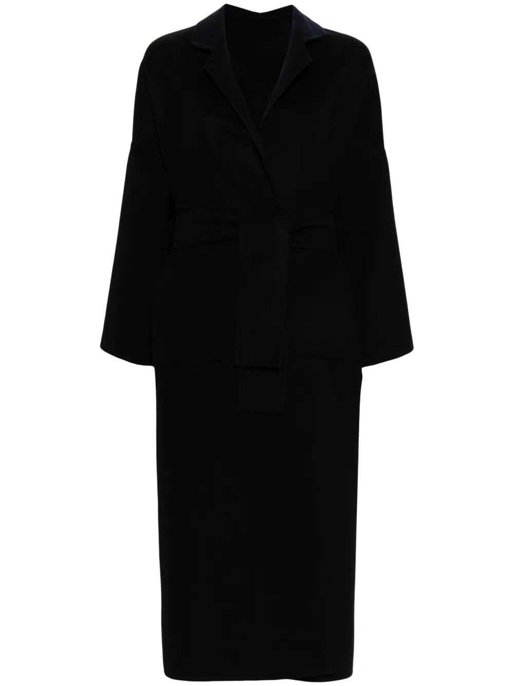 

Шерстяное пальто с поясом Daniela Gregis, черный