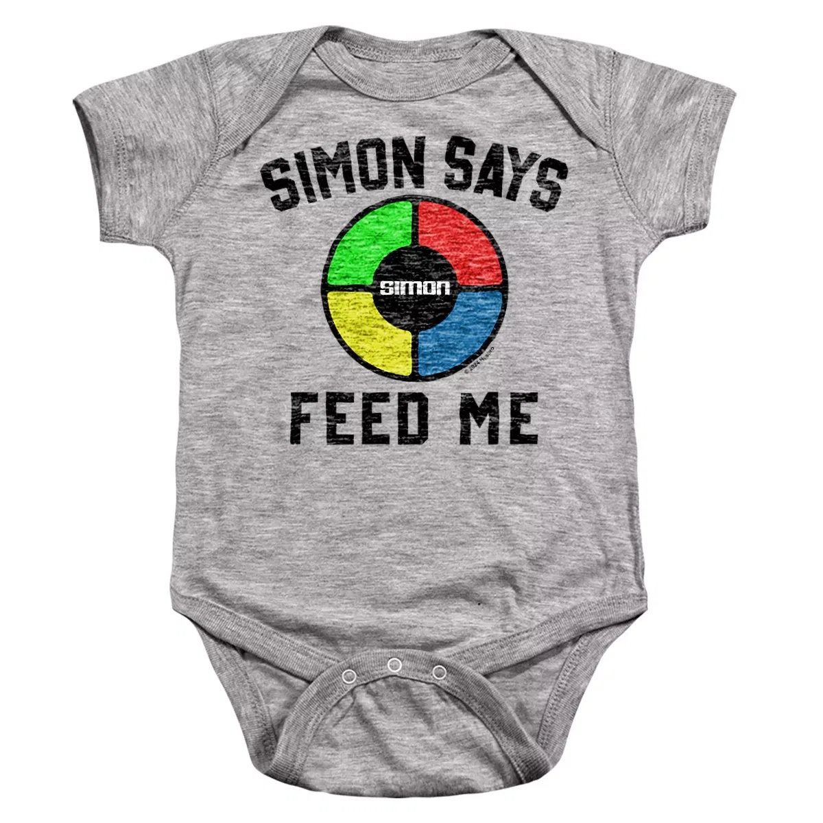 Детское боди с коротким рукавом Simon Says Feed Me LOGOVISION, Athletic Heather