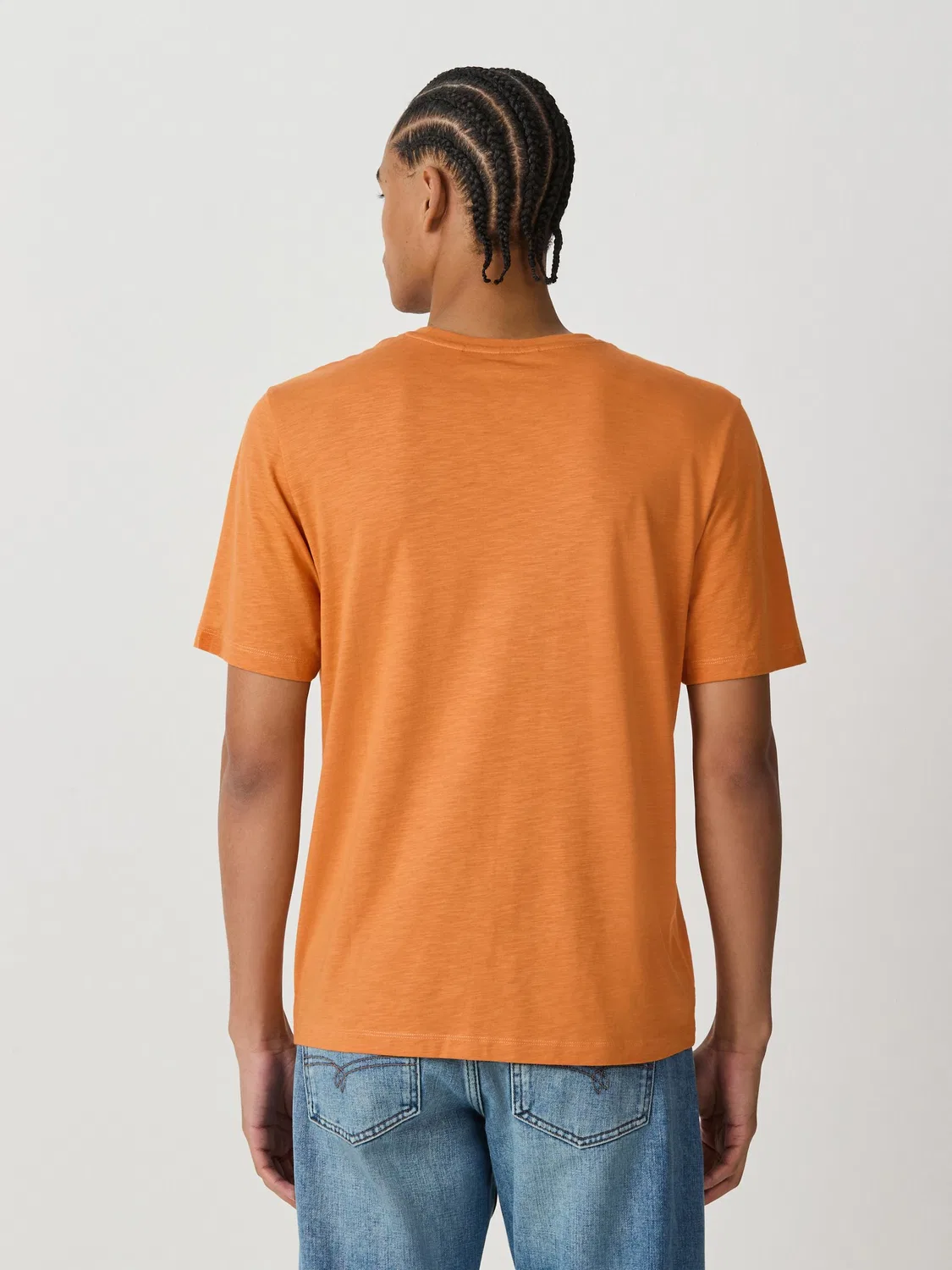 Футболка из модала с эффектом слэб, Orange Lightweight Slub Next, оранжевый — фото 3
