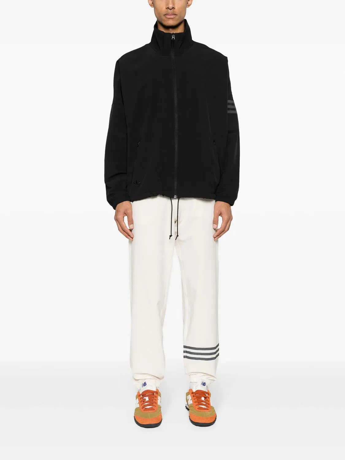 Adidas Трековые брюки Новая Классика бежевые/черные — фото 4
