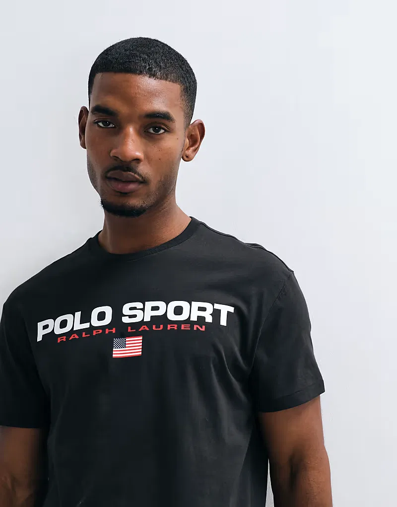 Спортивная футболка Polo Ralph Lauren, выстиранного, черный — фото 2