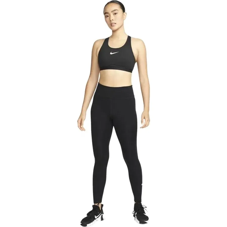Спортивный бюстгальтер с высокой поддержкой Nike Dri-FIT Swoosh High-Support, Черный — фото 2
