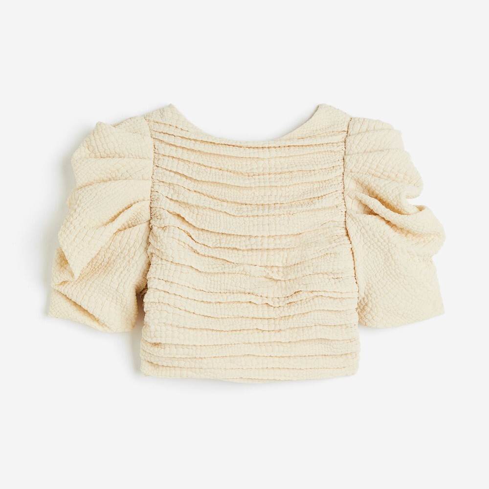 

Топ H&M Draped Crop, светло-бежевый