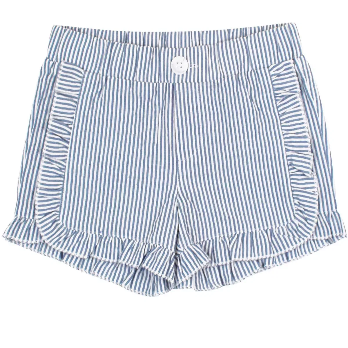 Детские шорты для девочек с рюшами RuffleButts, Classic Blue Seersucker