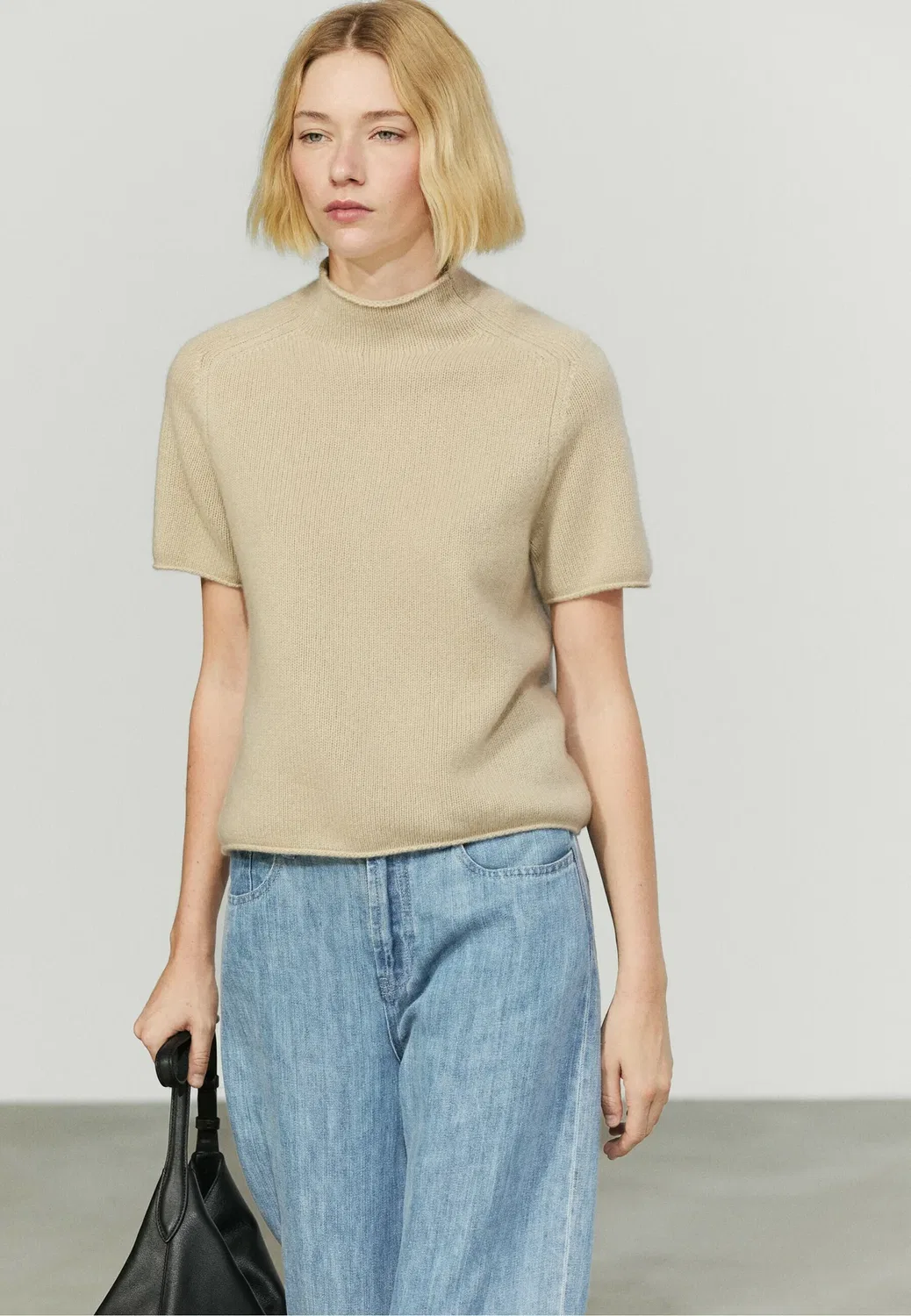 Простая футболка Massimo Dutti, Light Brown