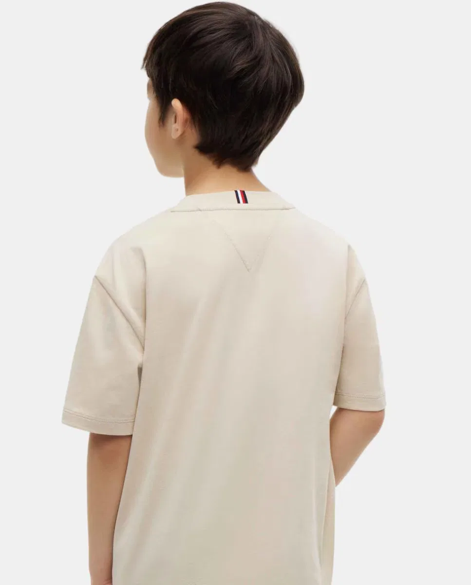 Детская футболка, Logo Frontal, Tommy Hilfiger, бежевый — фото 2