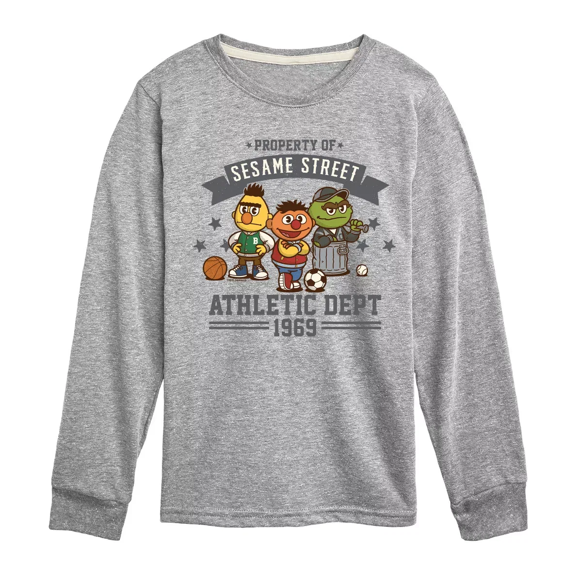 Детское лонгслив с принтом Sesame Street Property Of Athletic Department Sesame Street, Athletic Heather