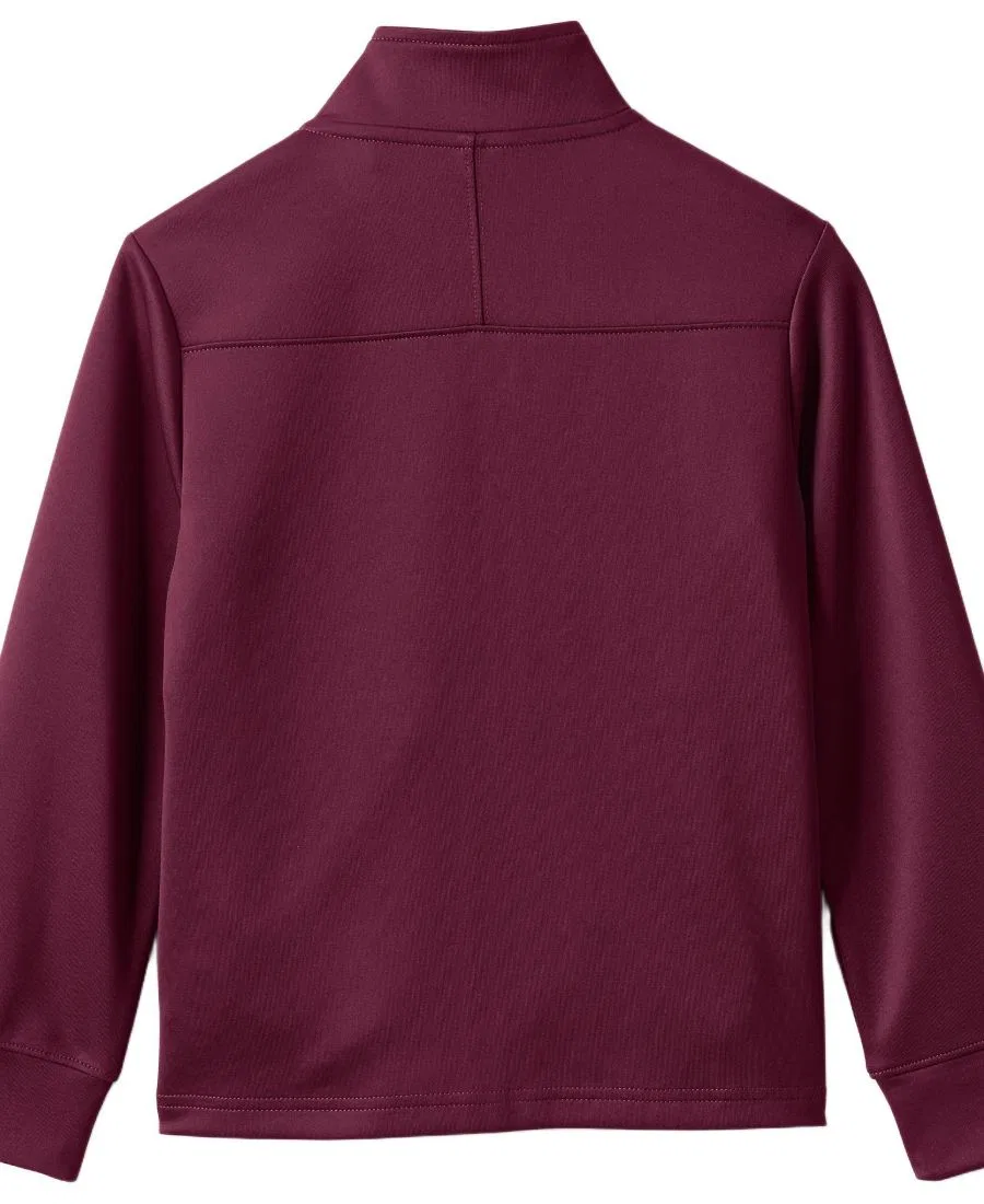 Детская спортивная куртка с молнией, модель Kids Active Performance Full Zip Jacket Lands' End, Burgundy — фото 2