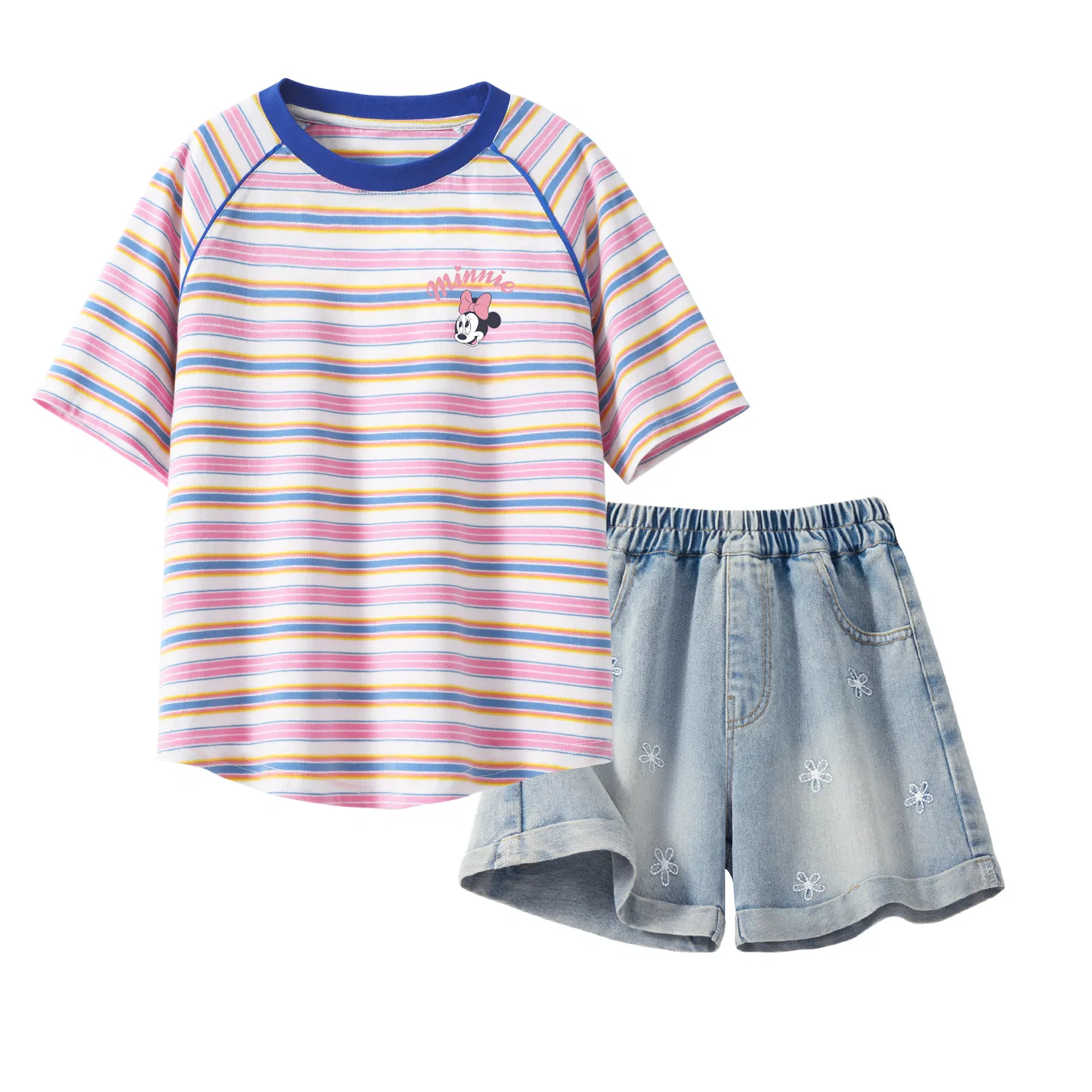 Спортивный костюм для детей, Crew Neck, Disney, Di's Eye K Pink Stripes + Denim Blue