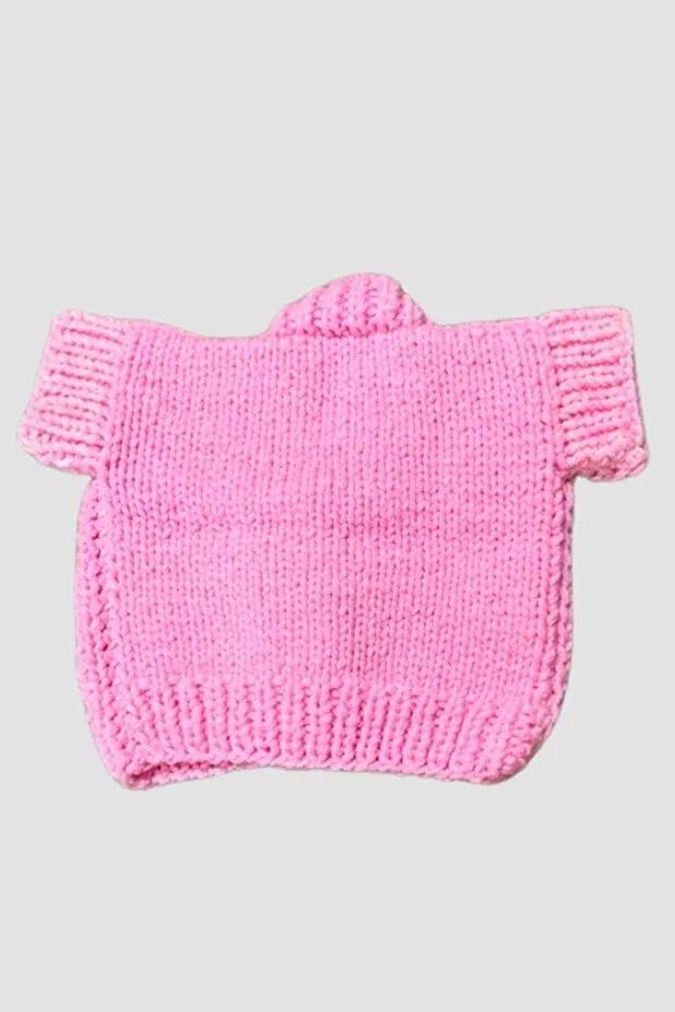 Детский кардиган для девочек с принтом Gülnur 2184 - pink flower motif girl's cardigan Uretti, Pink — фото 4