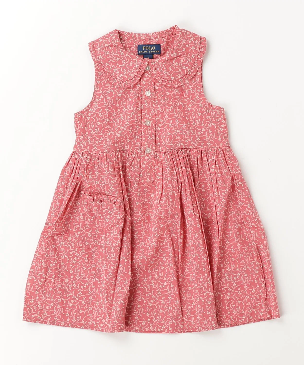 Детское платье-рубашка из хлопка с цветочным принтом POLO RALPH LAUREN CHILDRENSWEAR, Pink — фото 3