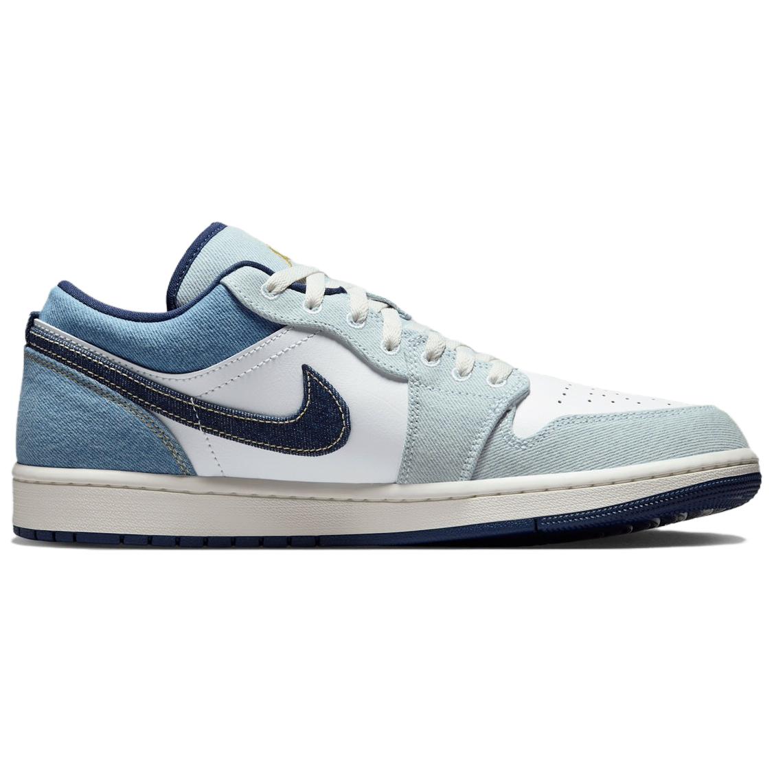 Кроссовки Jordan 1 Low Se Denim Star, белый/голубой — фото 2