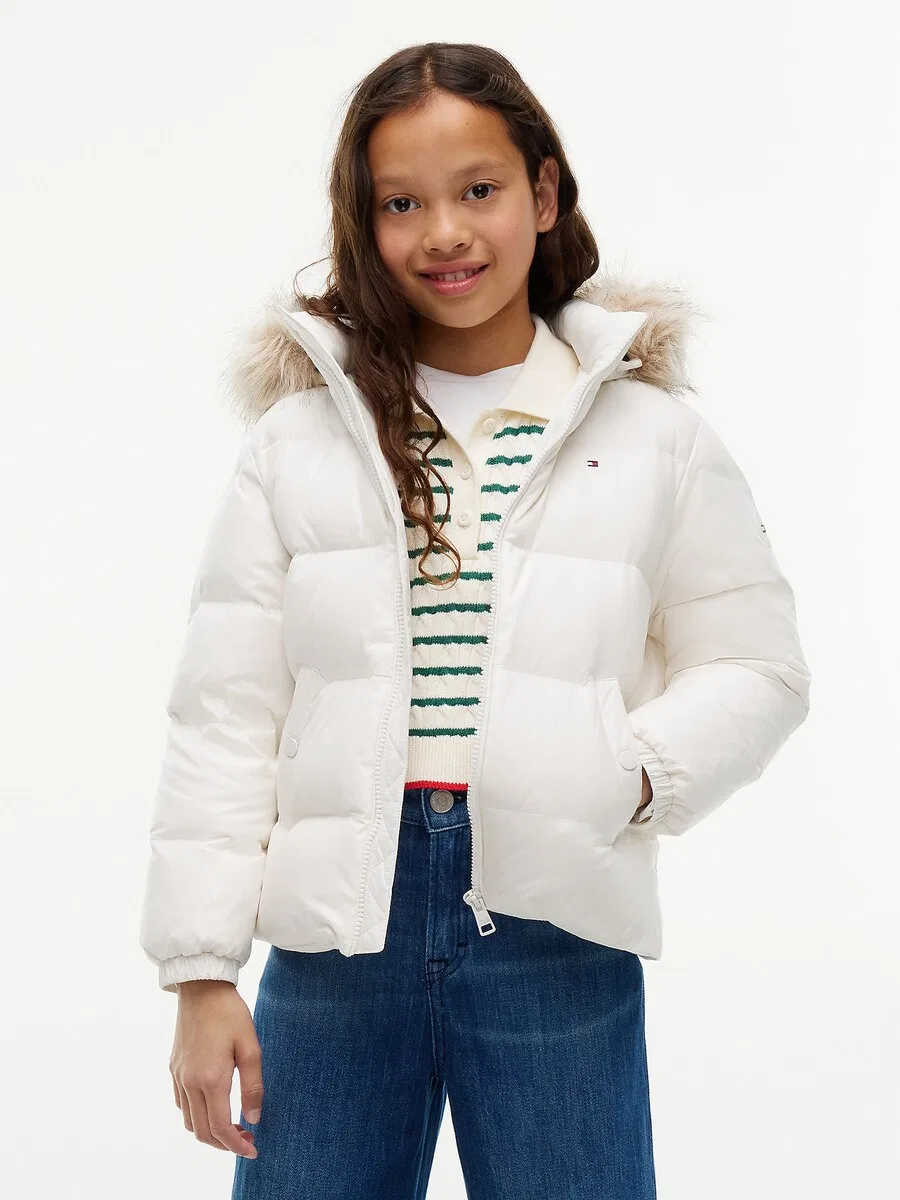 Зимняя куртка TOMMY HILFIGER 'Essential' белого цвета — фото 2