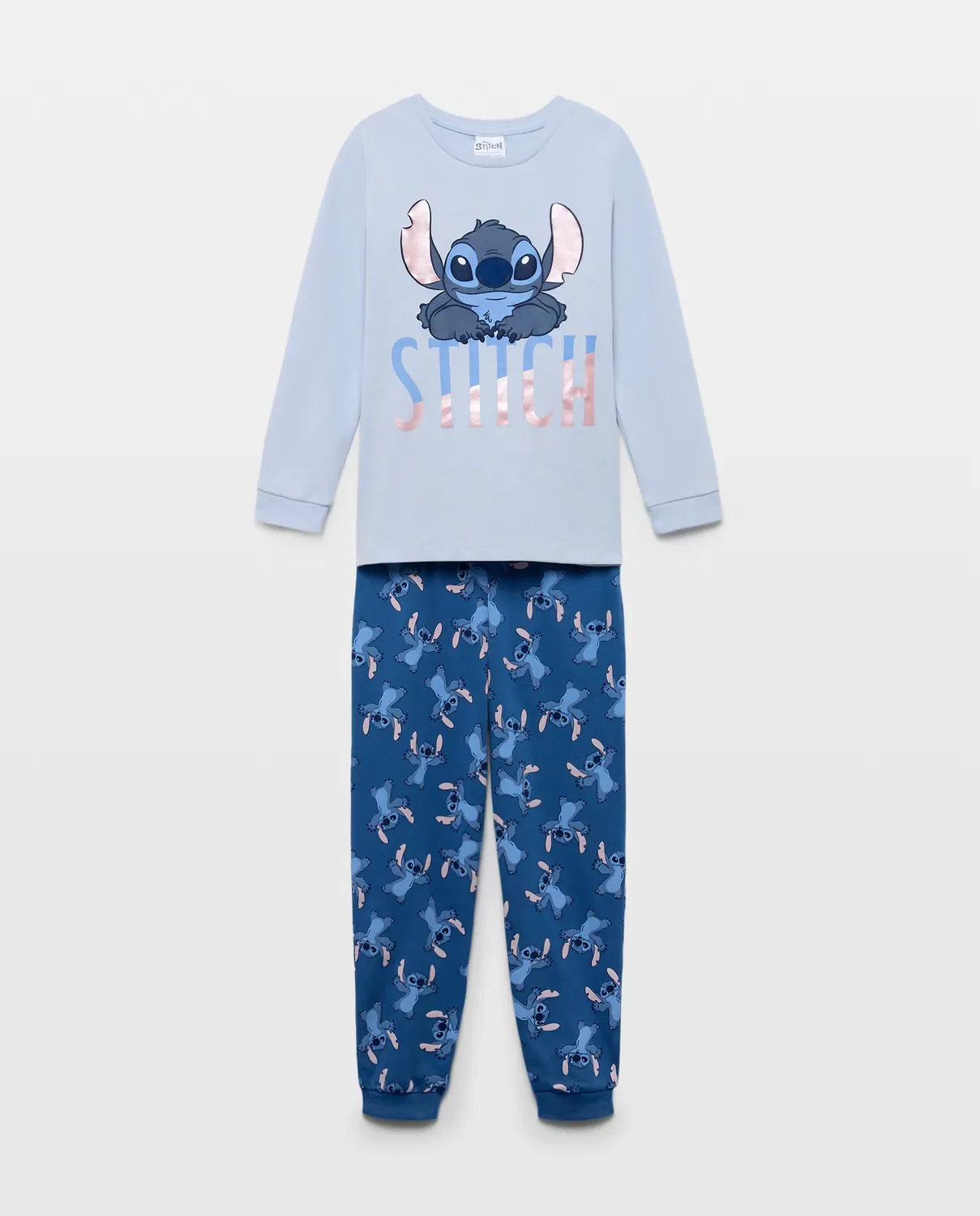 Детская пижама для девочек с длинным рукавом STITCH Cotton Juice, Azul Marino — фото 4