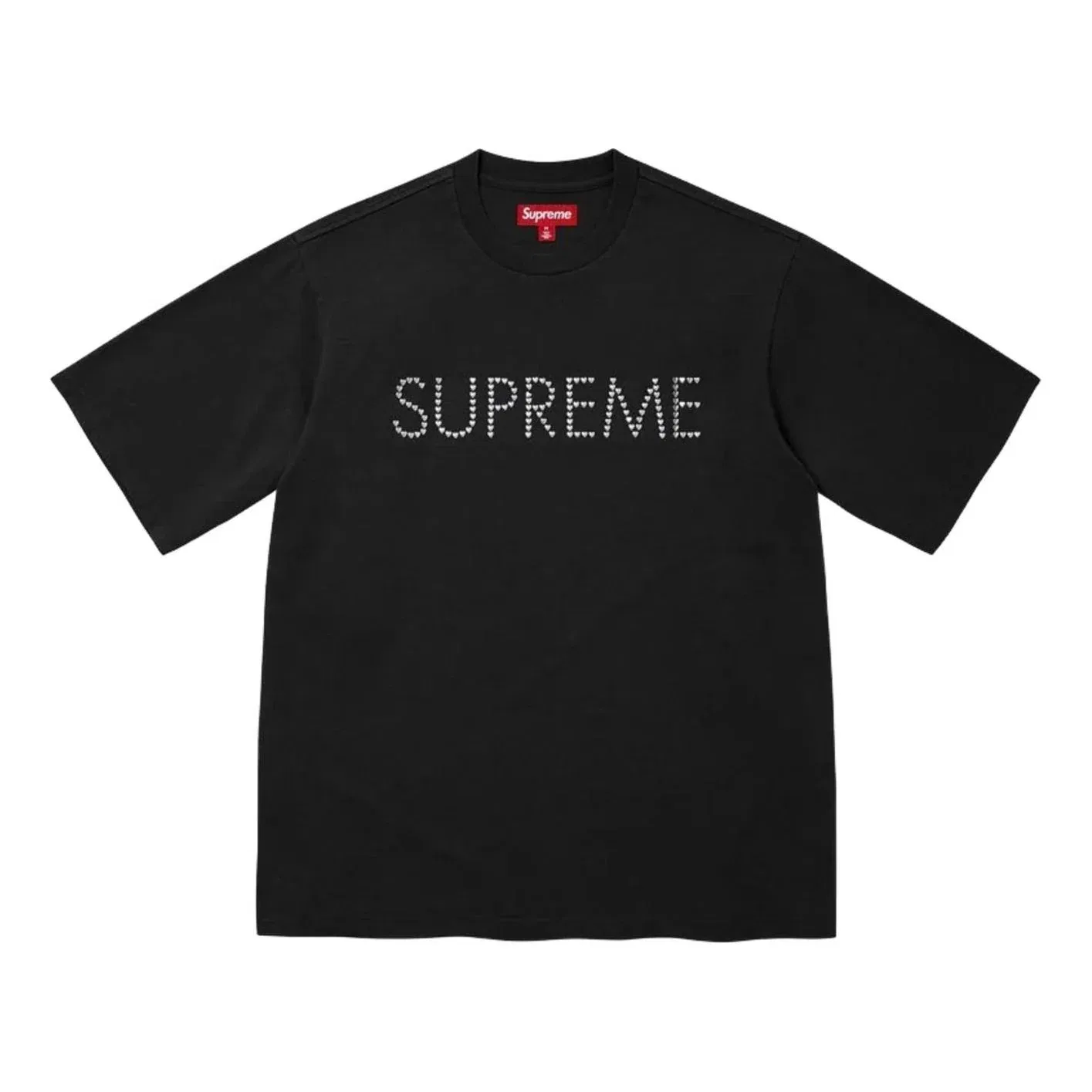 Мужская футболка FW26 Hearts Studded S/S T-Shirt 'Black' Supreme, черный