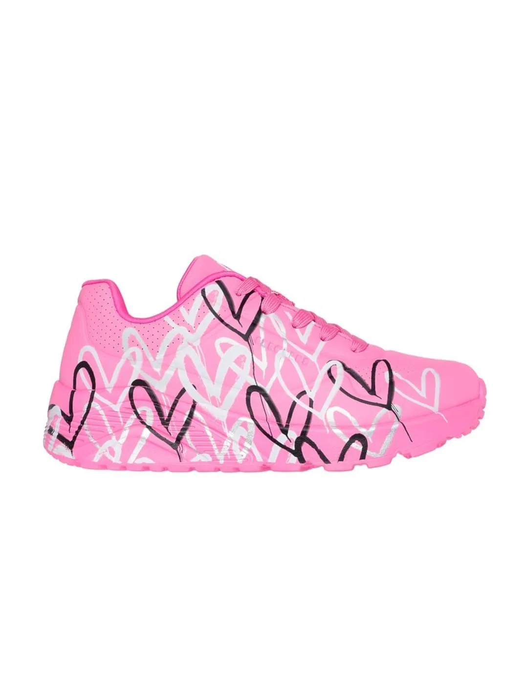 Детские кроссовки с принтом Uno Lite Metallic Love Skechers, Роза