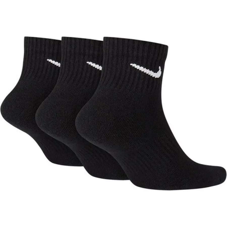 Комплект спортивных носков Nike Dri Fit Everyday Cotton Cushioned Ankle, 3 пары, Черный — фото 3
