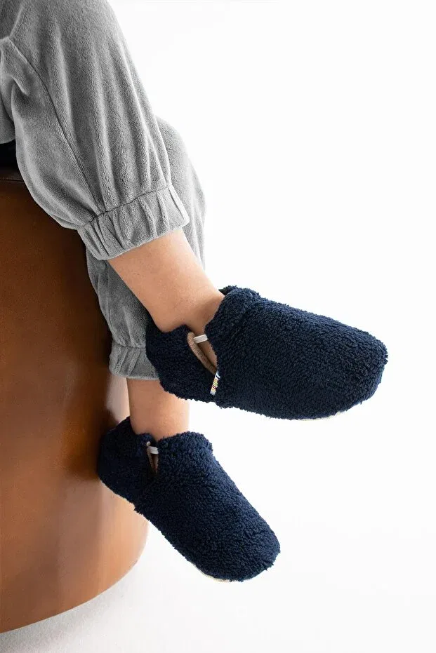 Детские пинетки из флиса с органическим хлопком Funny Baby, Navy Blue