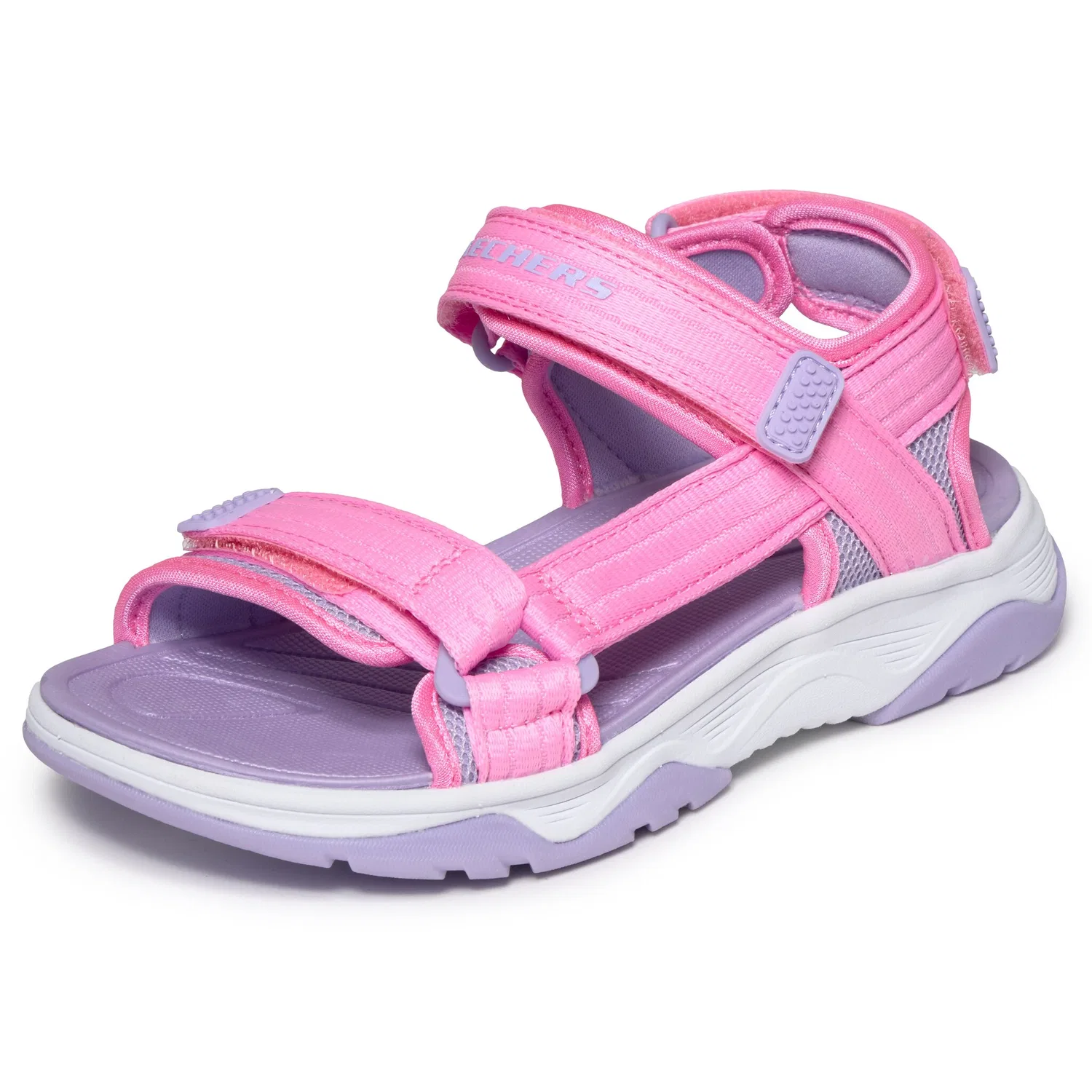 Детские сандалии с тройной липучкой Skechers, Pink-Lilac