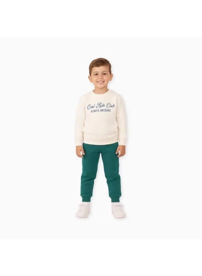 Комплект зимний из органического хлопка Boys Winter Co-ord Set Luay, белый