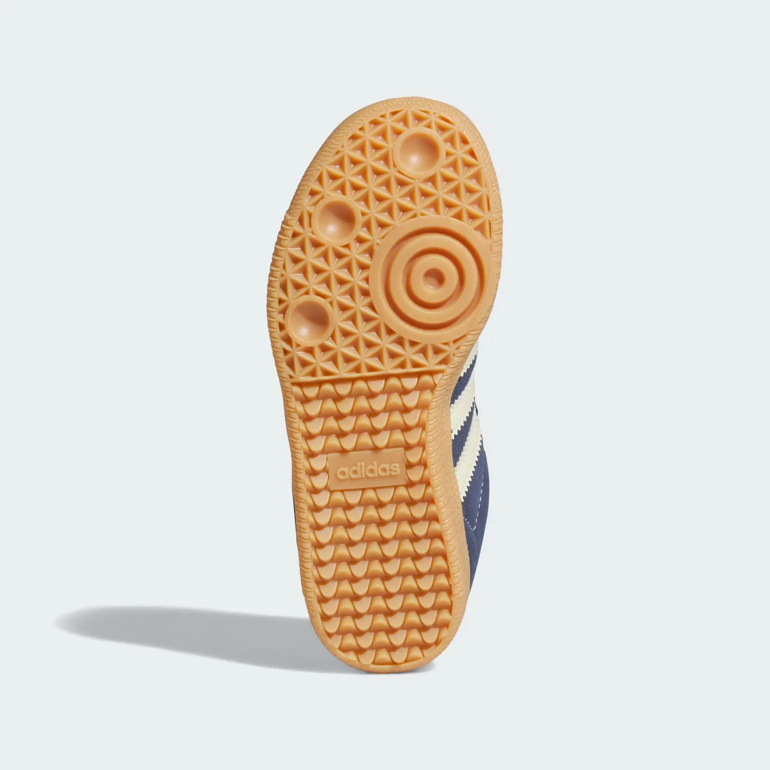 Детские кроссовки с кожаным верхом SAMBA OG Adidas Originals, темно-синий/теплый ванильный/медовый — фото 3