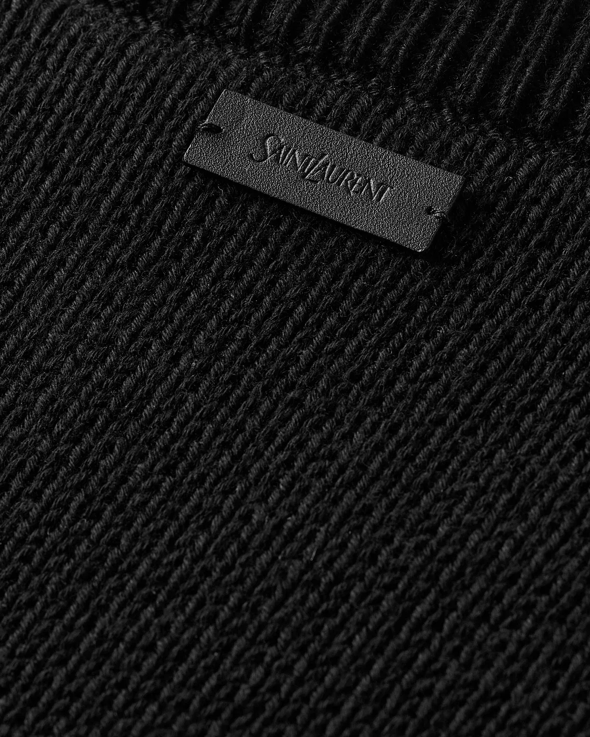 Свитер с круглым вырезом из хлопкового трикотажа SAINT LAURENT, черный — фото 3