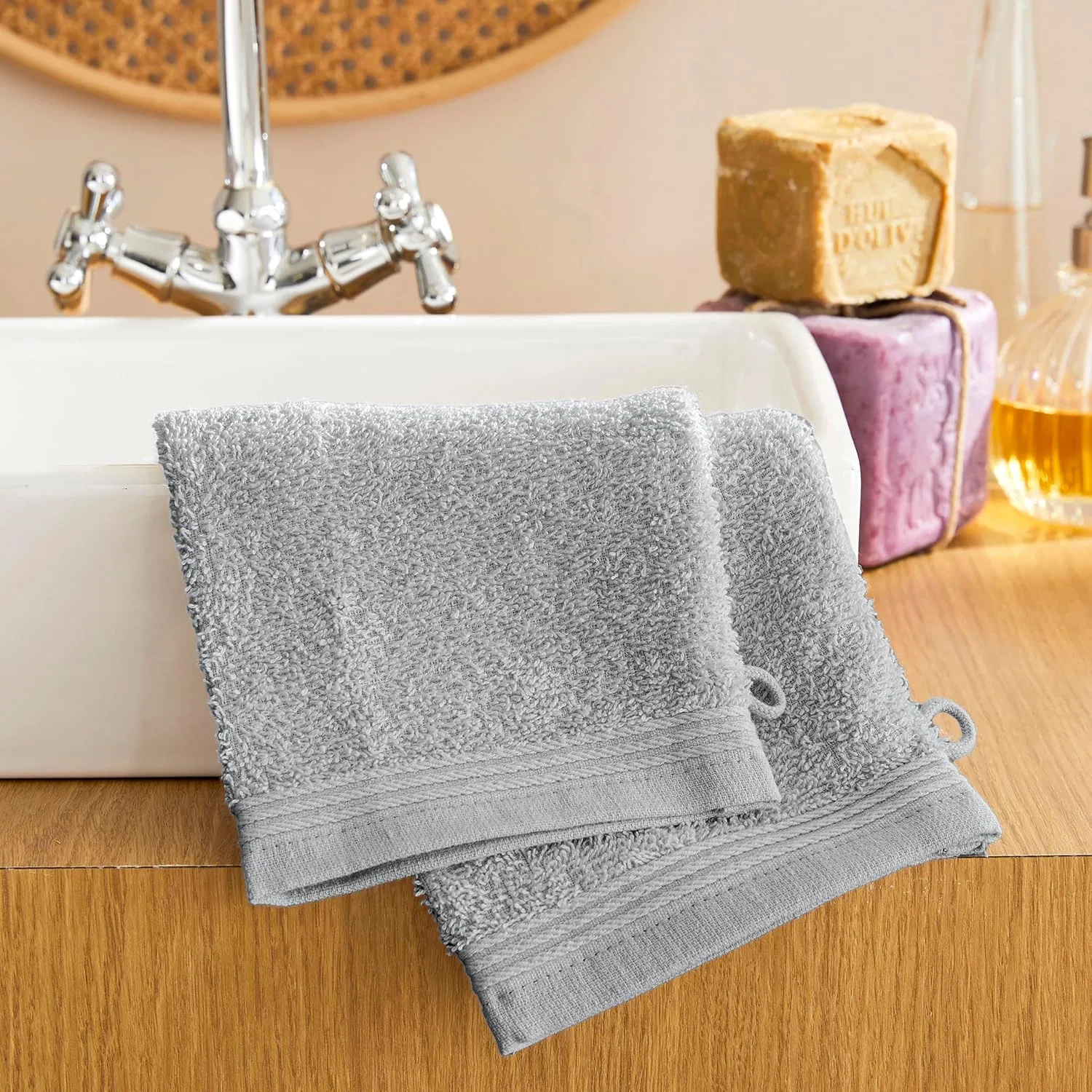 Набор из 2 спонжей для лица Spa, 15x21 см, 400 г/м², Univers Decor, Pearl — фото 4