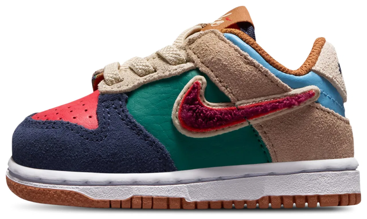 Детские кроссовки для мальчиков с ретро-дизайном Nike Dunk Low, Red/Blue — фото 4