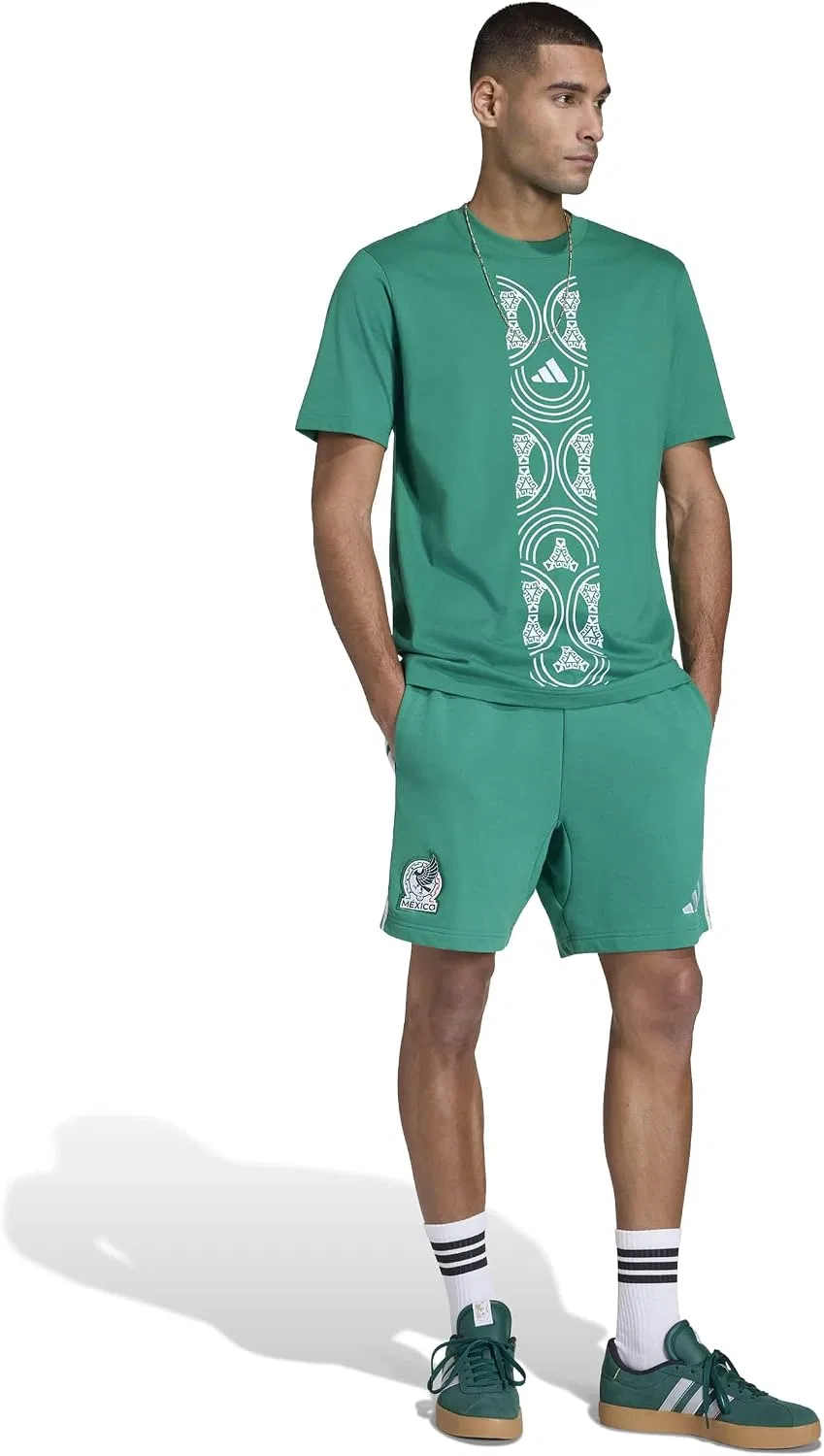 Мужская футболка сборная Мексики adidas, Bold Green/White/Mexico — фото 2