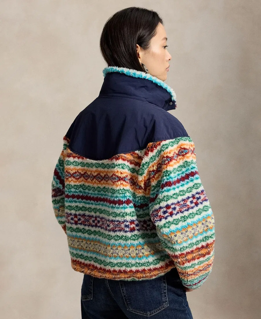 Женская куртка Fair Isle с воротником-стойкой Polo Ralph Lauren, Blue Multi — фото 4