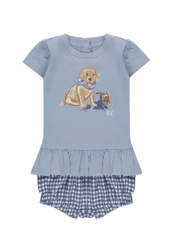 Комплект из двух предметов с вышивкой Set due pezzi con stampa - body Polo Ralph Lauren, голубой