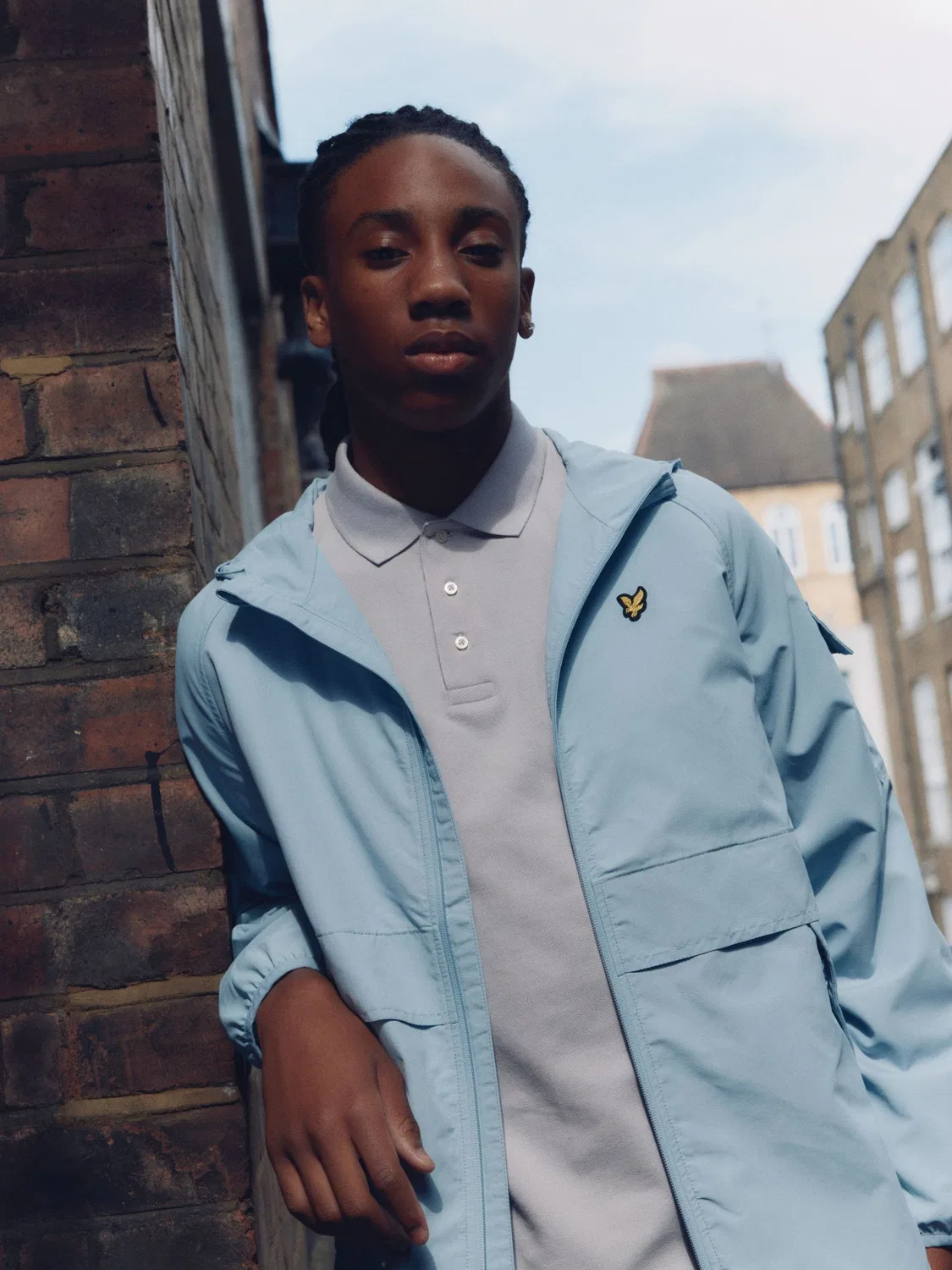 Куртка ветрозащитная с капюшоном Lyle & Scott, синий