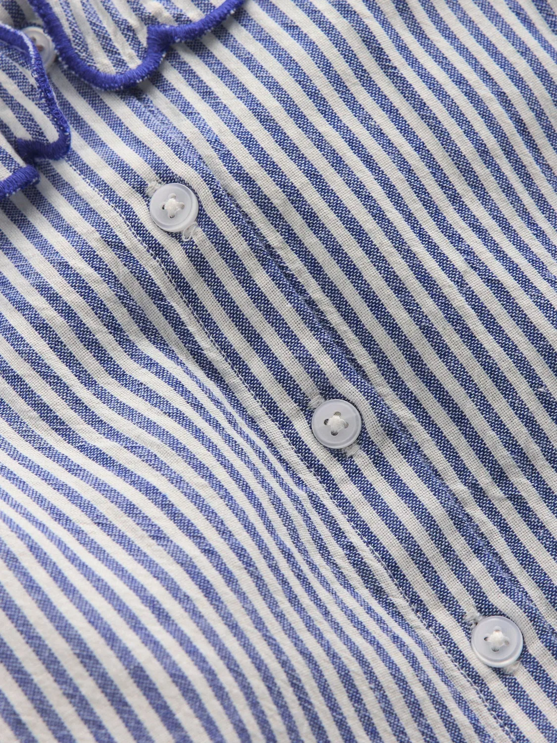 Блуза с пуговицами, с пышными рукавами, Button Through Blouse Boden, синий — фото 3