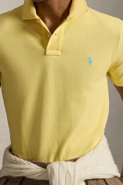 Поло хлопковое 710795080003 Polo Ralph Lauren, желтый — фото 4