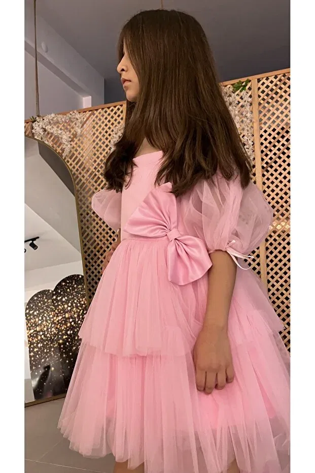 Детское платье для девочек без рукавов Basics Ikrabutikbursa, Pink — фото 3
