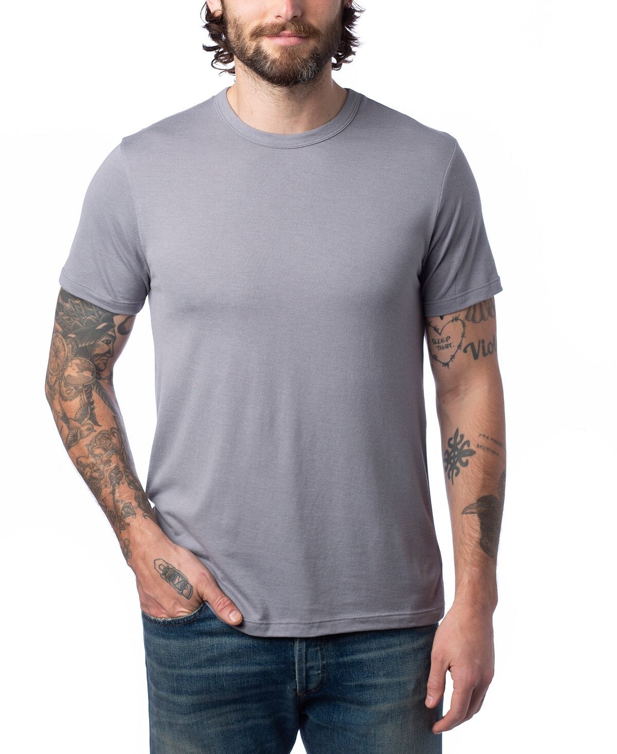 

Мужская модальная футболка tri-blend с круглым вырезом Alternative Apparel, Серый, Мужская модальная футболка tri-blend с круглым вырезом Alternative Apparel