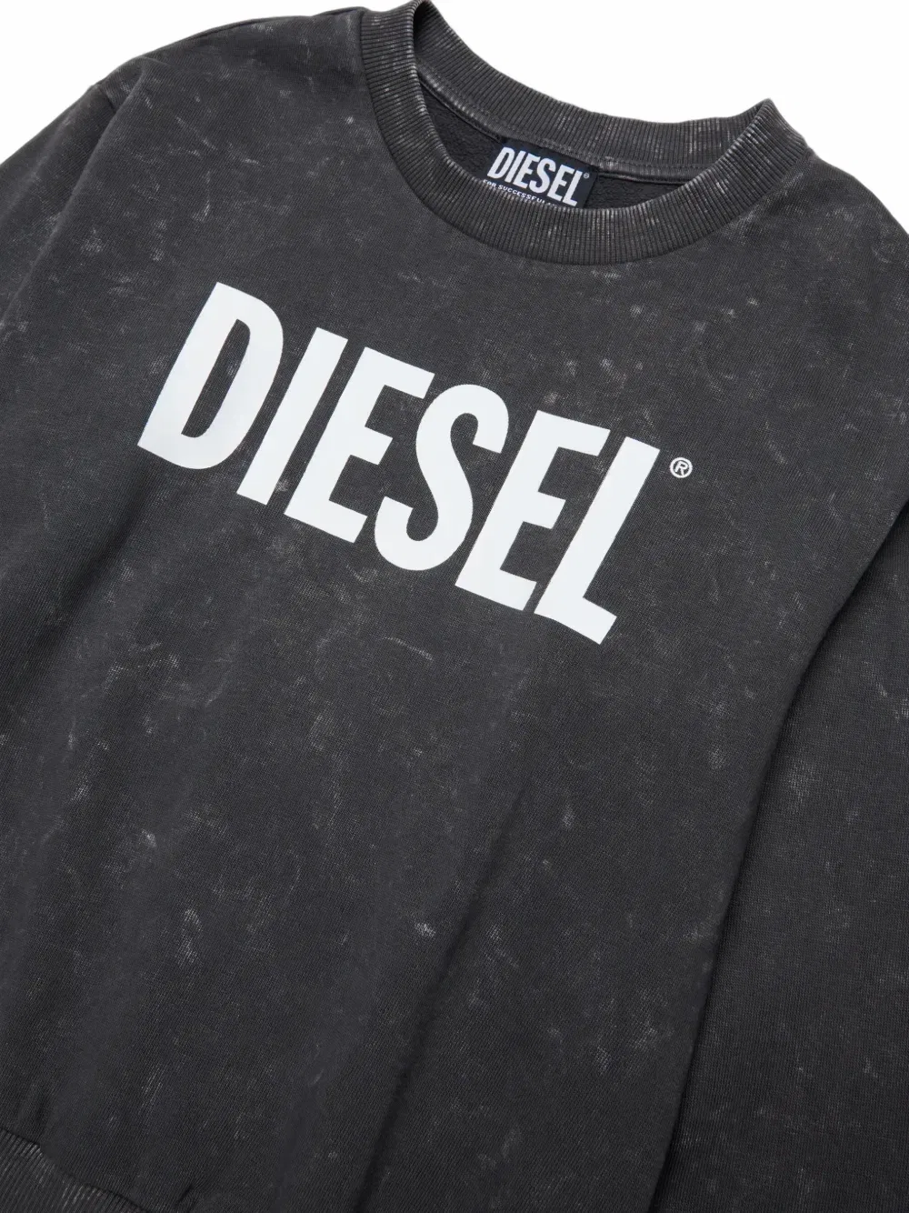 Свитер с логотипом и эффектом вытравленной ткани Diesel Kids, серый — фото 3