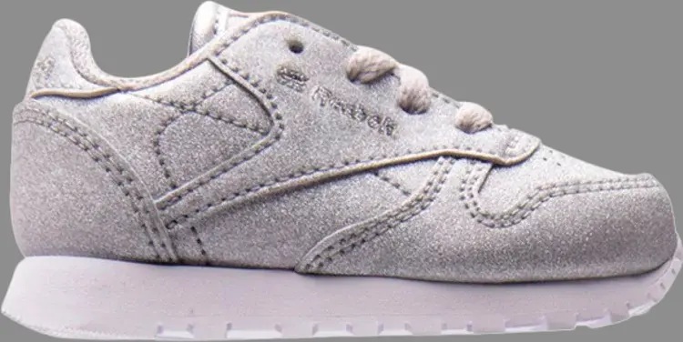 Кроссовки classic leather synthetic toddler 'snow grey' Reebok, серебряный — фото 2