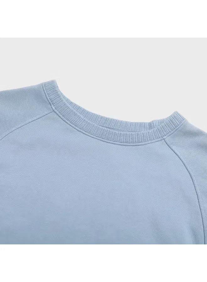 Свитшот с круглым вырезом Zara, голубой — фото 4
