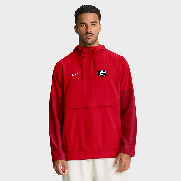 Мужская красная толстовка Georgia Bulldogs с капюшоном и полумолнией Nike
