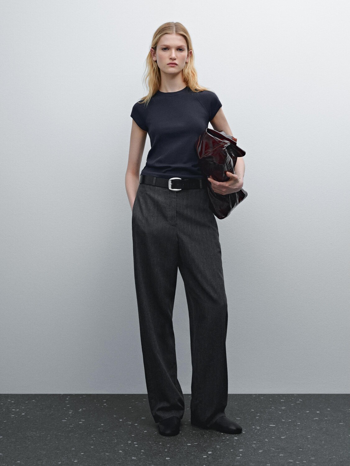 

Футболка из хлопка с рукавами реглан Massimo Dutti, синий