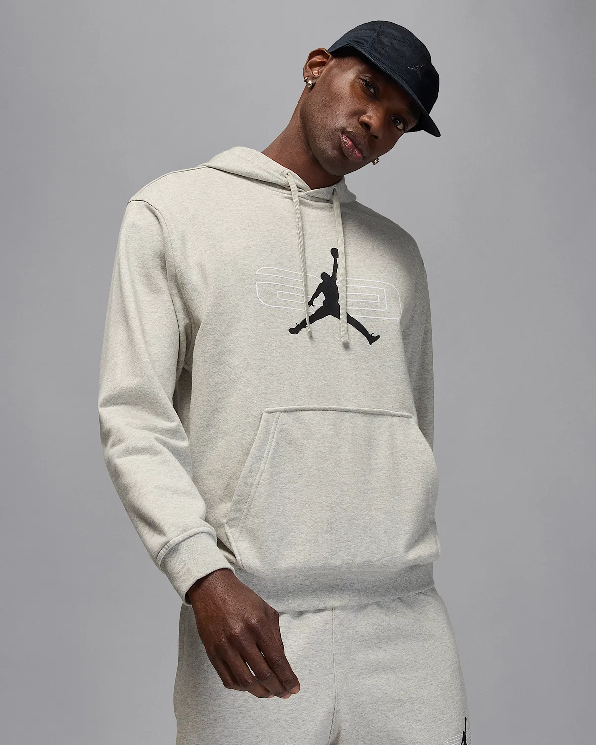Мужское флисовое худи Jordan Sport Crossover, Grey Heather/White/Black