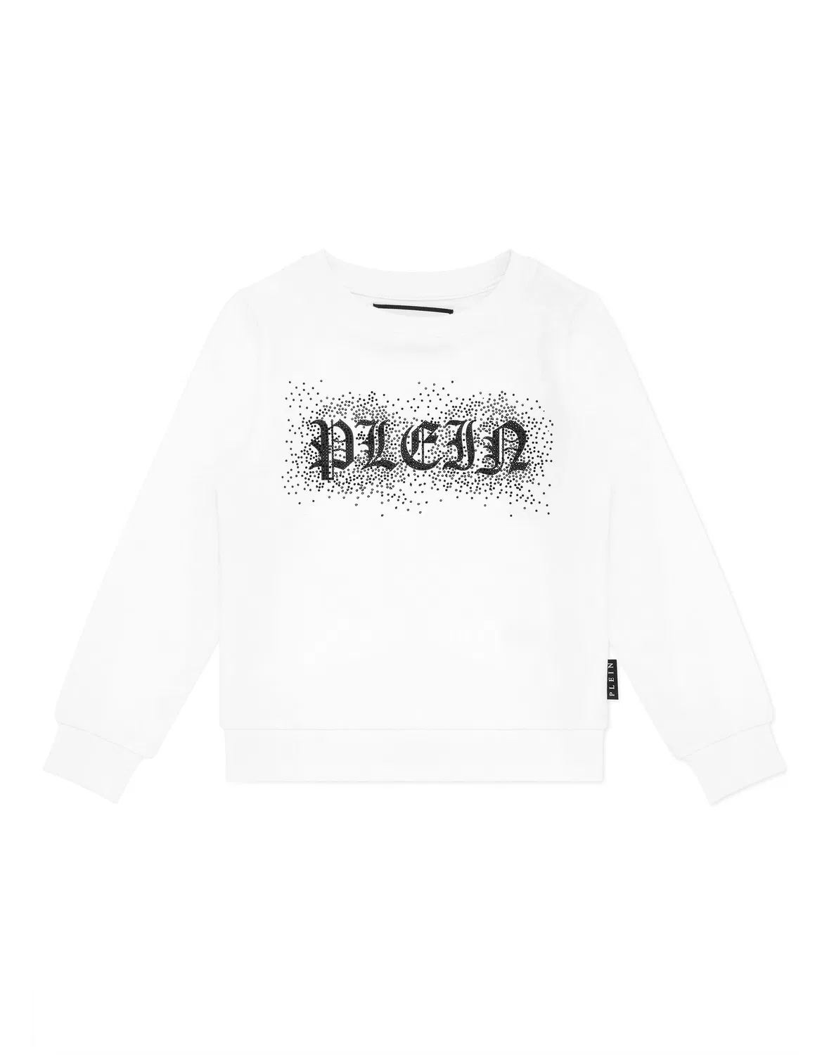 Детский свитшот с длинным рукавом с круглым вырезом и стразами Gothic Plein PHILIPP PLEIN, White