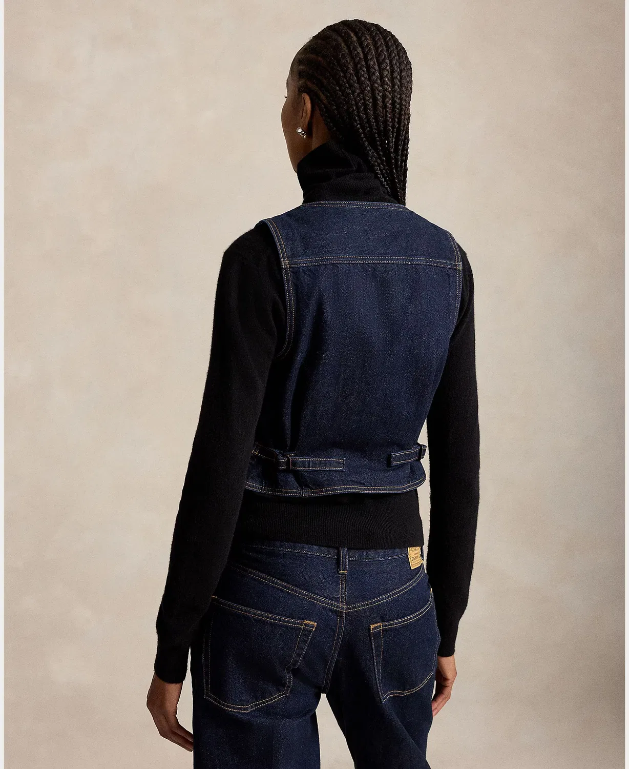 Женский жилет из хлопка, Denim, Polo Ralph Lauren, темно-синий — фото 2