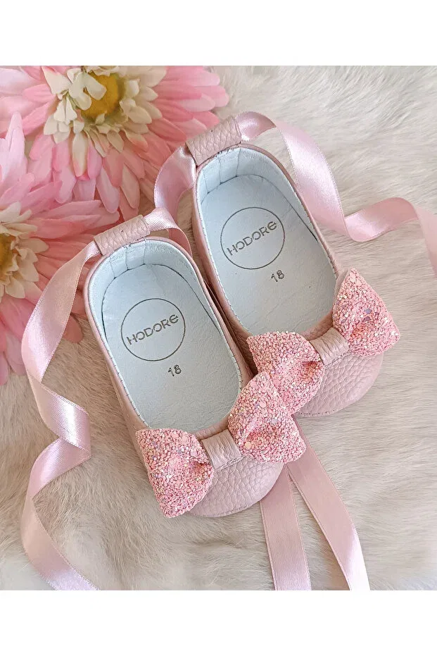 Детские балетки для девочек с принтом Perla powder Hodore, Stony Powder — фото 4