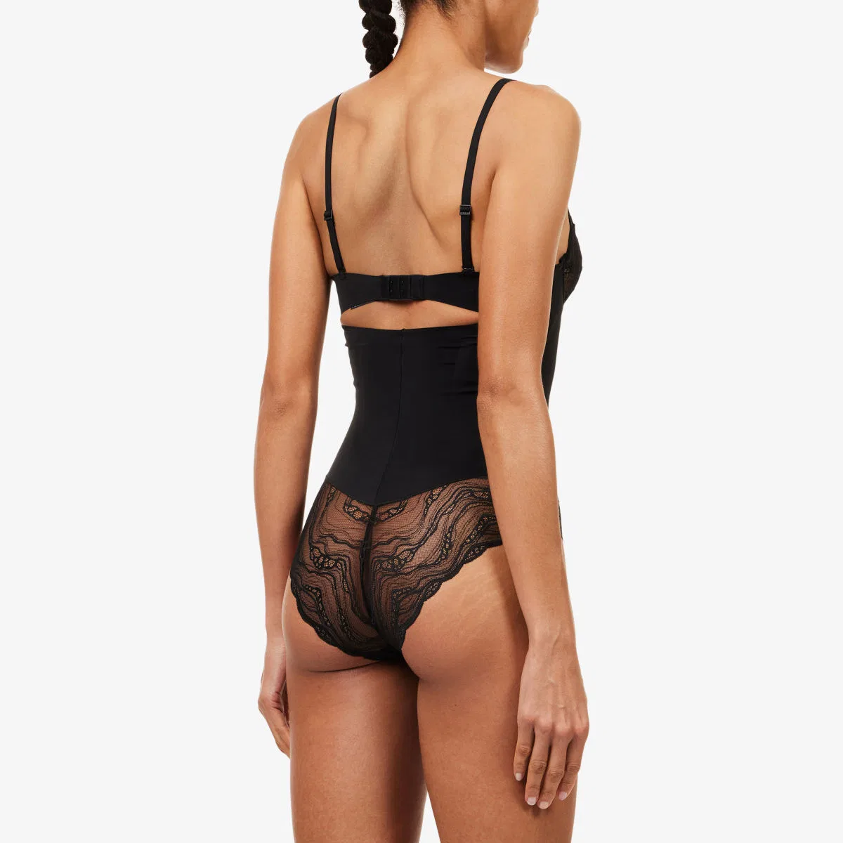 Чувственный эластичный кружевной корректирующий боди Calvin Klein, черный — фото 3