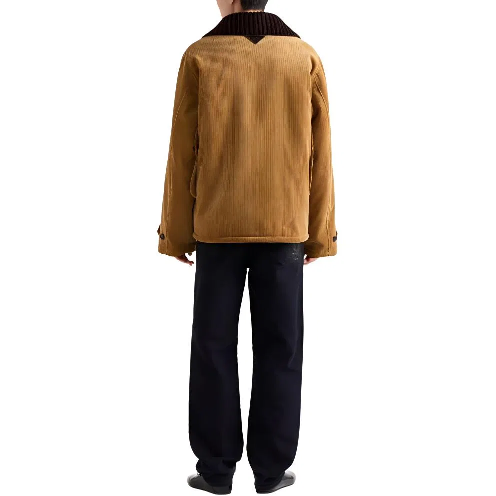 Мужская куртка-рубашка из вельвета с длинным рукавом PRADA, Dark Yellow — фото 4