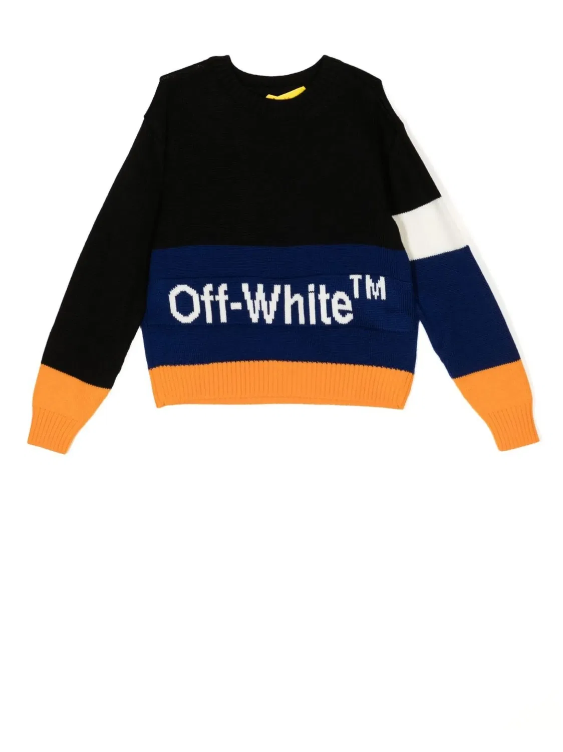Пуловер интарсия из шерсти OFF-WHITE, черный