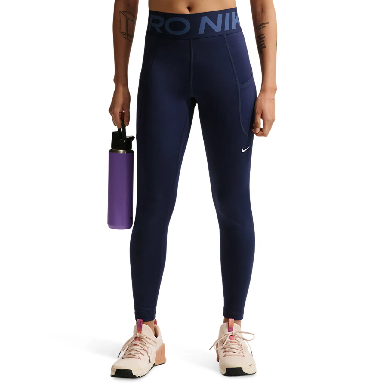 Женские леггинсы Pro Dri-FIT High Rise SCLPT 7/8 Nike, цвет Midnight Navy/White