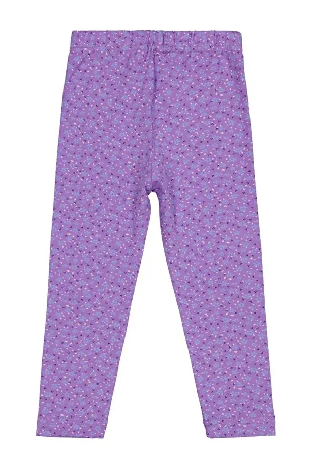 Детские леггинсы для девочек с принтом Crispy flower printed Civil Girls, Purple — фото 2